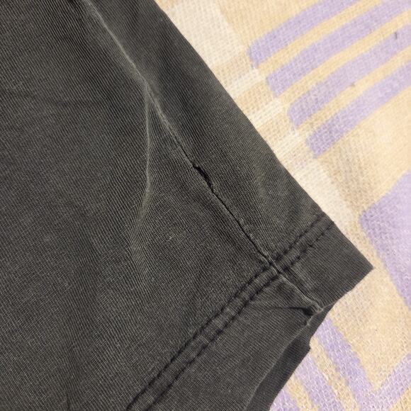 Vintage Faded Black Blank T Shirt Thrashed Distressed Grunge 80s 90s XL Two Tone - Picture 10 of 11